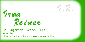 irma reiner business card